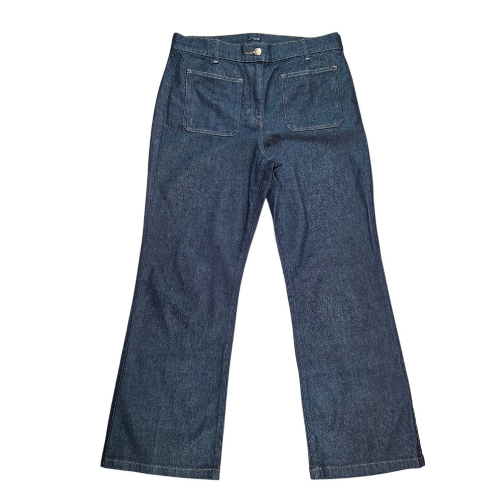 J.Crew Womens 29 Kickout Jean Dark Wash High-Rise Sailor Pocket Flare Denim
